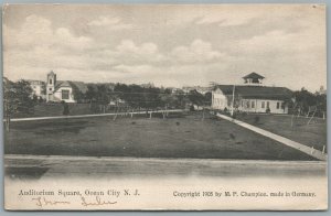 OCEAN CITY NJ AUDITORIUM SQUARE ANTIQUE POSTCARD