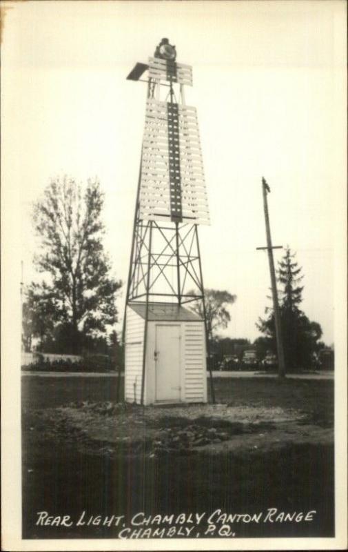 Chambly Quebec Canton Range Rear Lighthouse Real Photo Postcard