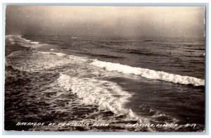 View Of Breakers At Pensacola Beach Pensacola Florida FL RPPC Photo Postcard