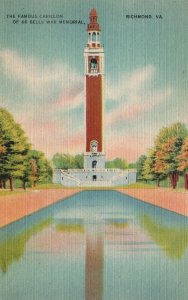 Vintage Postcard 1930's The Famous Carillon Of 66 Bells War Memorial Richmond VA