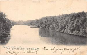 C65/ Sidney Ohio Postcard 1907 Down the Miami River Scene
