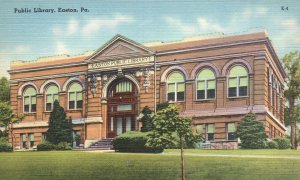 Public Library Building Historic Landmark Easton Pennsylvania PA Postcard