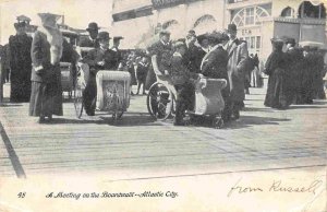 Meeting on the Boardwalk Riding Chairs Atlantic City New Jersey 1906 postcard