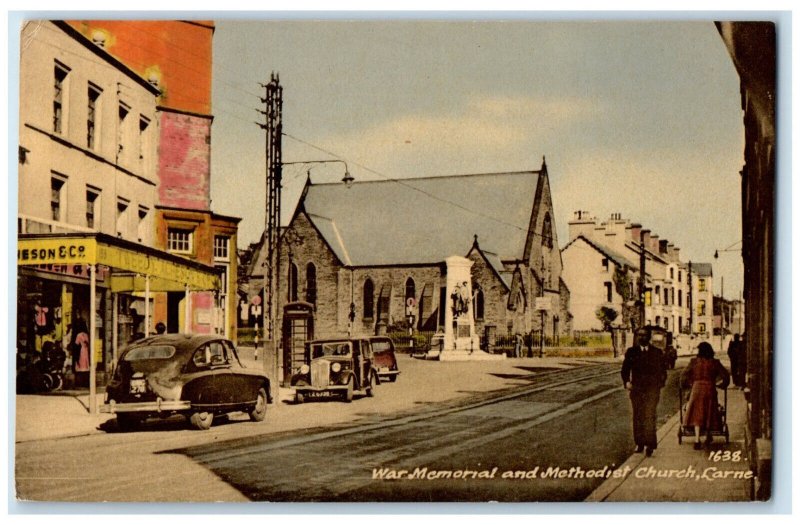 1954 War Memorial and Methodist Church Larne Ulster Ireland Vintage Postcard