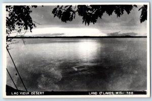 Land O Lakes Wisconsin WI Postcard RPPC Photo Lac Vieux Desert c1940's Vintage