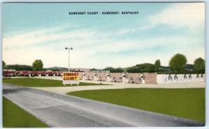 SOMERSET, Kentucky  KY   Roadside  SOMERSET COURT  c1940s Linen   Postcard