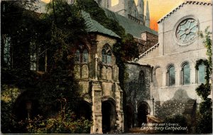 Vtg 1910s Baptistry & Library Canterbury Cathedral Kent England UK Postcard