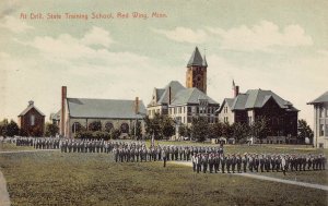 Military Drill State Training School Red Wing Minnesota 1910c postcard