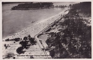 Berlin Strandbad Wannsee German Real Photo Aerial Postcard