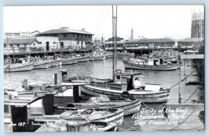 San Francisco CA Postcard RPPC Photo Sicily Of The West Fishermen's Wharf c1940s