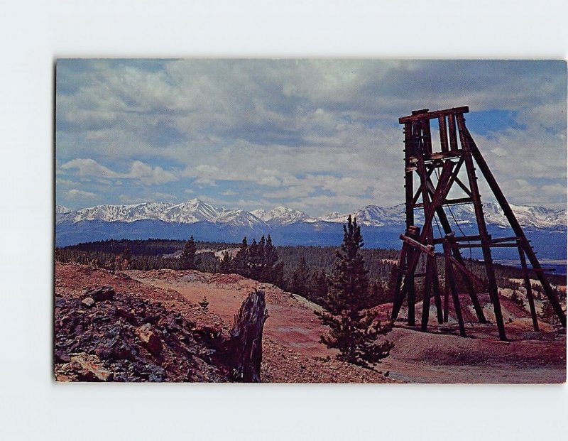Postcard Old Mining Head Frame, Leadville, Colorado