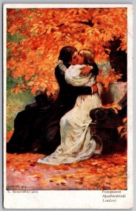 Vtg Artist K. Szczawiński Painting Farewell Kiss Polish Painter Postcard