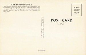 Postcard USS Schofield FFG-3 Guided Missile Fast Frigate 