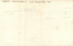 Postcard RPPC 1950s California Los Angeles Night Chinatown Quillen 23-12656