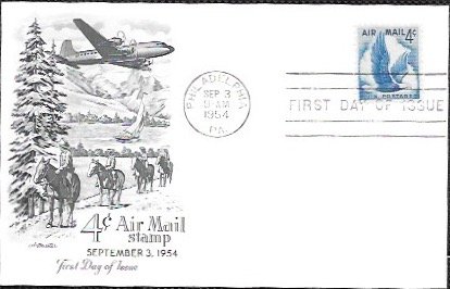 US C48 FDC Sept 3, 1954. Blank on back.