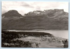 SKIBOTN, NORWAY ~ Birdseye View of VILLAGE   Lyngen Fjord Postcard