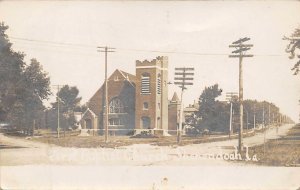 RPPC SHENANDOAH, IOWA First Baptist Church Vintage Real Photo Postcard 1906
