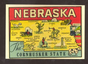 STATE OF NEBRASKA CORNHUSKER STATE VINTAGE POSTCARD STICKER