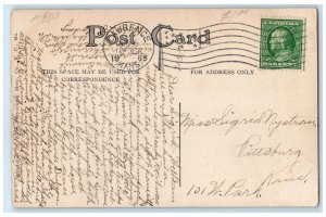 1909 William Cullen Bryant Poem And Portrait Lawrence KS Posted House Postcard