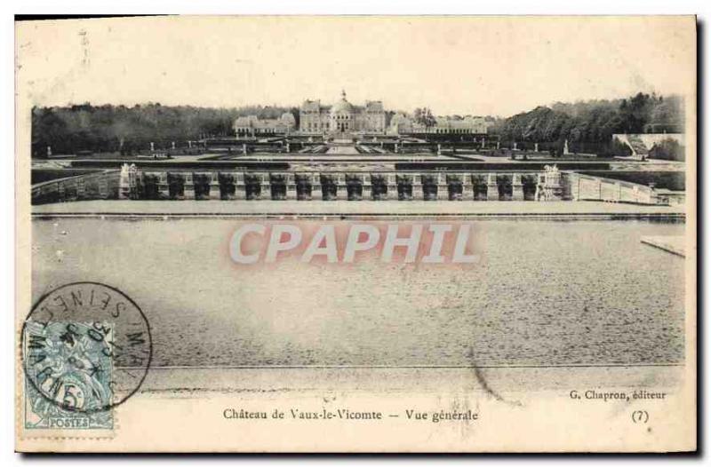 Old Postcard Chateau of Vaux le Vicomte General view