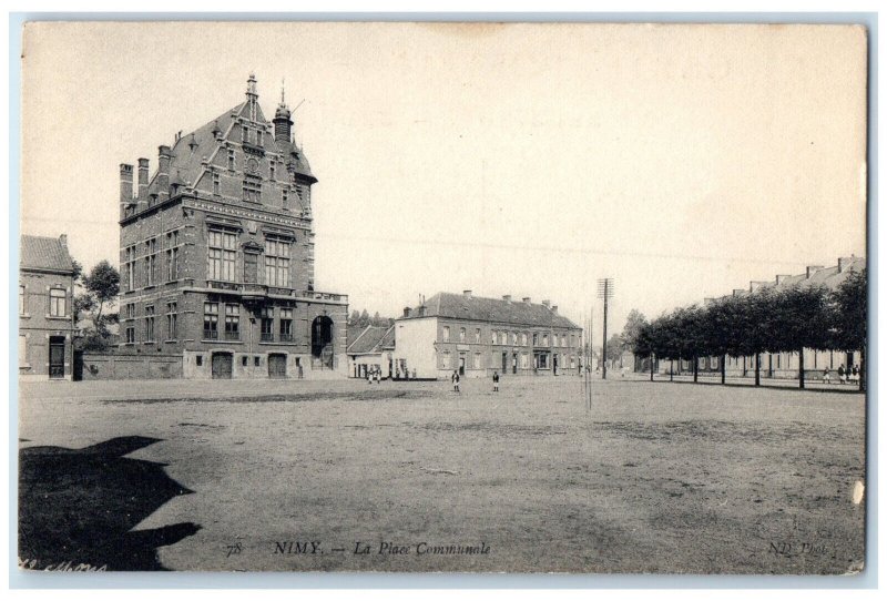 c1910 The Nimy Municipal Square Hainaut Belgium Antique Unposted Postcard