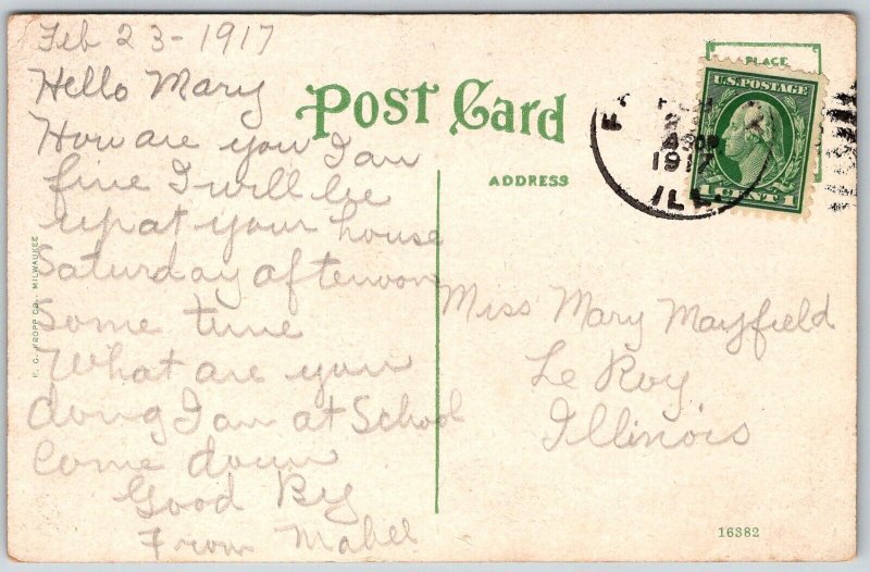 Bloomington Illinois 1917 Postcard First Christian Church