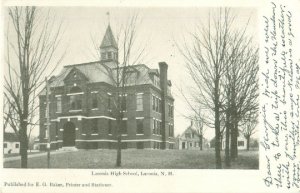 Laconia, NH High School 1905 Black & White Postcard  Postally Used