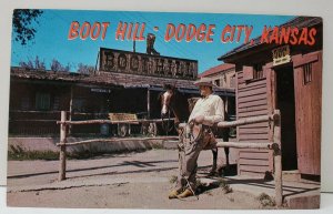 Dodge CIty Kansas, Boot Hill Cowboy Capital of the World Postcard C20