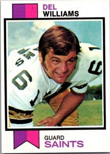 1973 Topps Football Card Del Williams New Orleans Saints sk2473