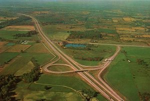 VINTAGE CONTINENTAL SIZE POSTCARD INDIANA TOLL ROAD LA PORTE INDIANA