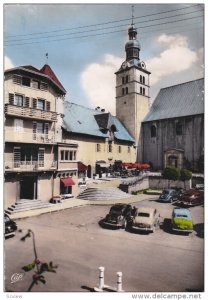 RP; Tinted, MEGEVE, Haute Savoie, France; La Place de la Mairie et le Prieure...