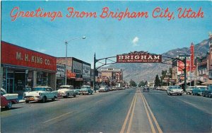 Automobiles Brigham City Utah Street Scene McCo Colorpicture Postcard 20-9980