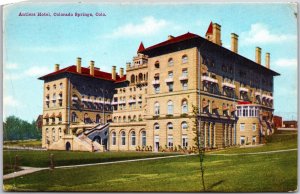 1909 Antlers Hotel Colorado Springs Colorado CO Grounds Posted Postcard