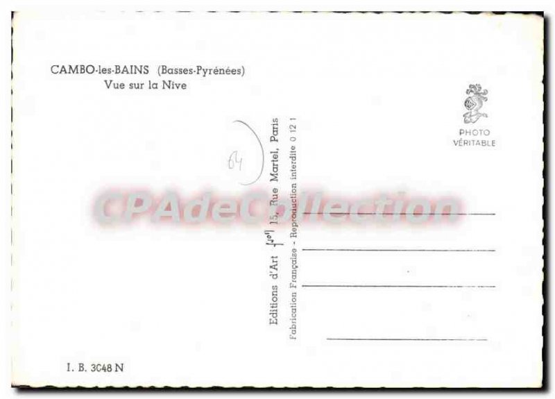 Postcard Modern Cambo Les Bains Overlooking The Nive