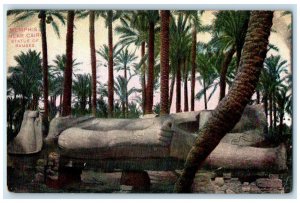 c1910 Memphis Near Cairo Statue Of Ramses Antique Egypt Unposted Postcard