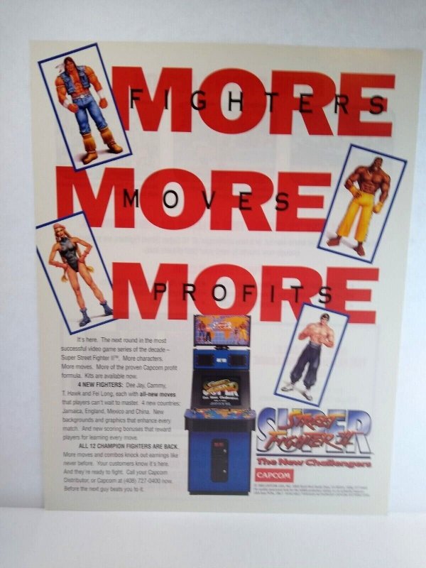 Super Street FIghter II Arcade Game Flyer Capcom 1993 Original 8.5 x 11 Art 