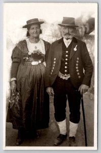 RPPC Traditional Costume In Salzburg Austria Older Couple Photo Postcard P28