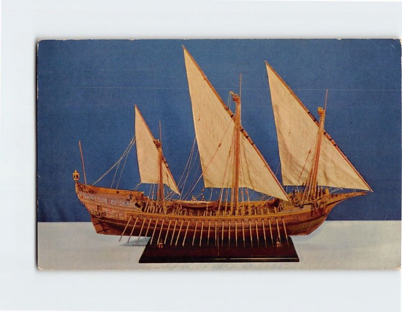 Postcard Venetian Galleass Model The Mariners Museum Newport News Virginia USA