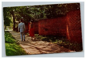 Vintage 1955 Postcard Serpentine Wall University of Virginia Charlottesville VA