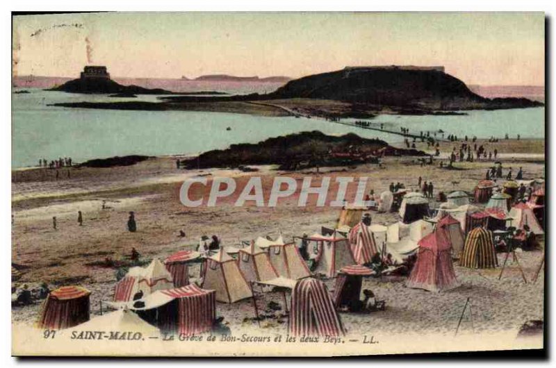 Postcard Old Saint Malo Bon Secours and the two Beys