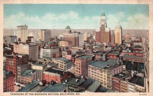 Baltimore MD-Maryland, 1934 Panorama Business Section City Vintage Postcard