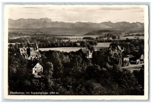 1937 Ebenhausen With Zugspitze Group Bavaria Germany RPPC Photo Postcard