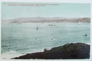 VINTAGE 1908 POSTCARD US CRUISER CALIFORNIA LIMB POINT GOLDEN GATE SAN FRANCISCO