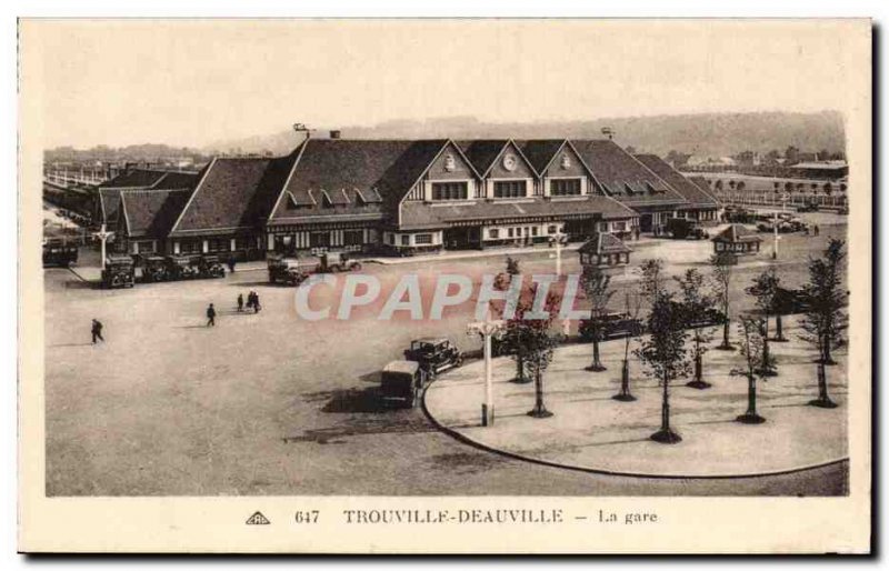 Old Postcard Trouville Deauville station