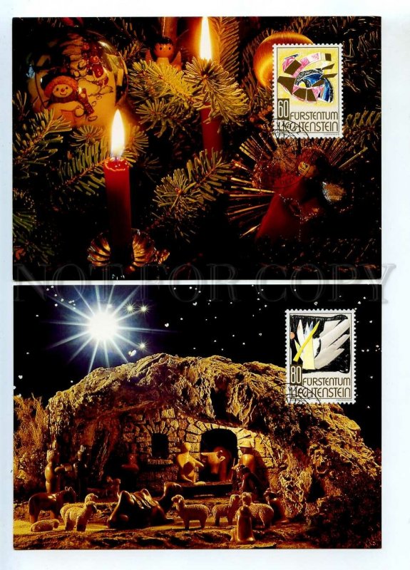 440866 Liechtenstein 1994 year set of First Day maximum cards Christmas