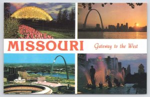 Missouri~Gateway To The West~Greetings~Climatron @ Night~Arch~Fountains~Vintage 