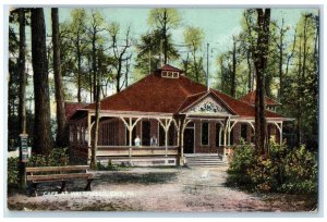 1908 Exterior Front Cafe Waldameer Building Erie Pennsylvania Vintage Postcard