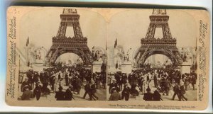436423 France 1900 exhibition view Eiffel Tower through wall Underwood STEREO