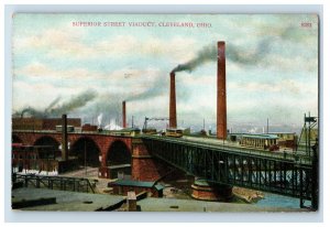 1910s Superior Street Viaduct, Cleveland, Ohio. Postcard F113E