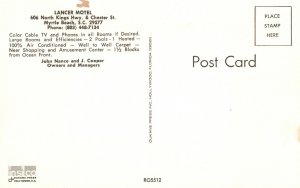 Vintage Postcard Lancer Motel John Nance & J. Cooper Myrtle Beach South Carolina